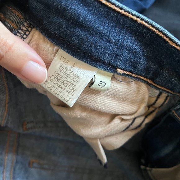 Rag & Bone W1502K520 Kensington Skinny Jeans Womens Size 27 Medium Wash Denim - Picture 8 of 8